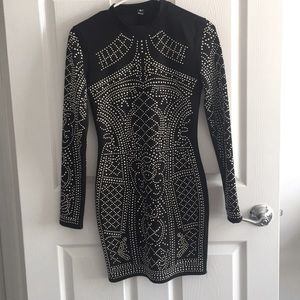 WINDSOR BODYCON SILVER BEAD DESIGN DRESS